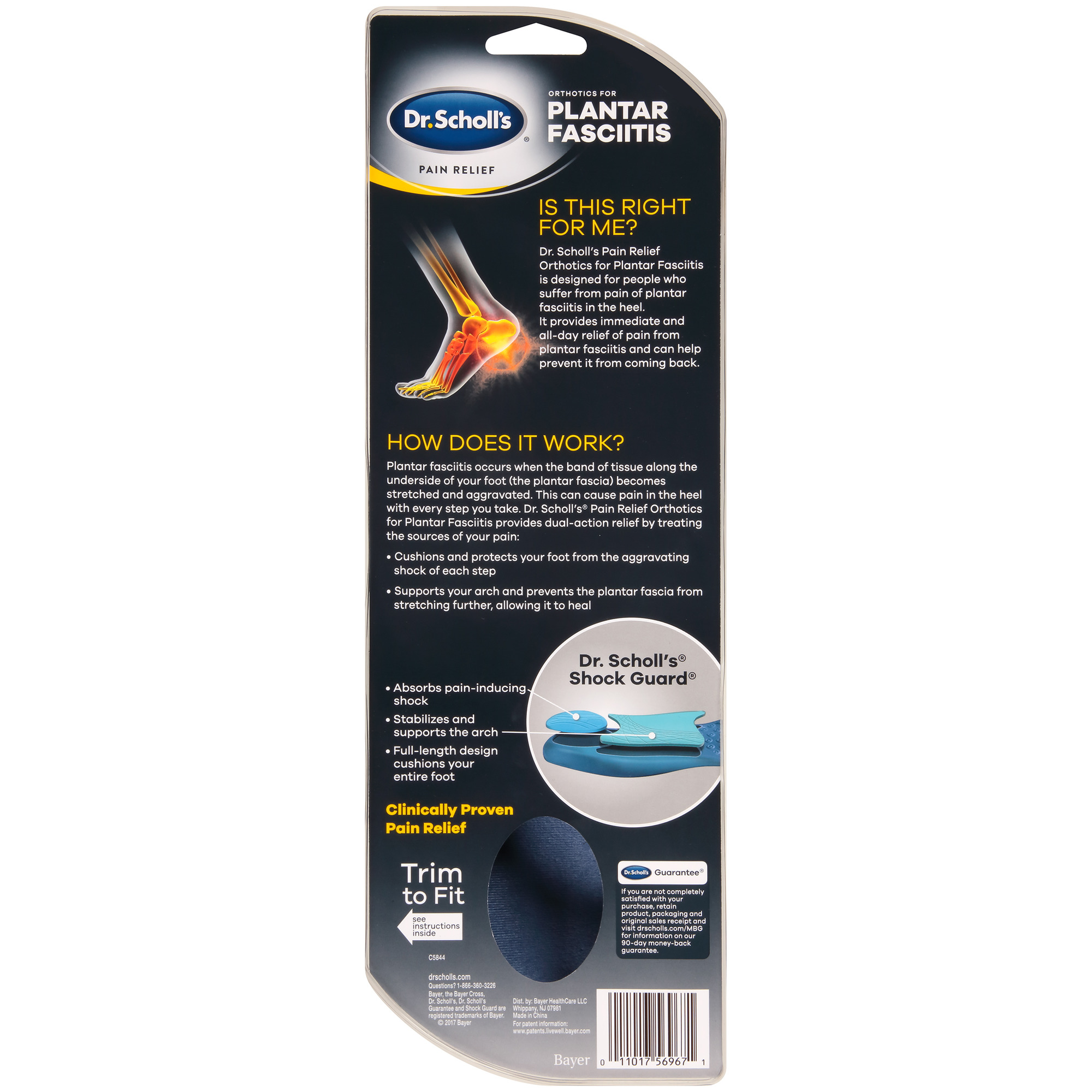 Dr Scholl S Pain Relief Orthotics For Plantar Fasciitis For Men One