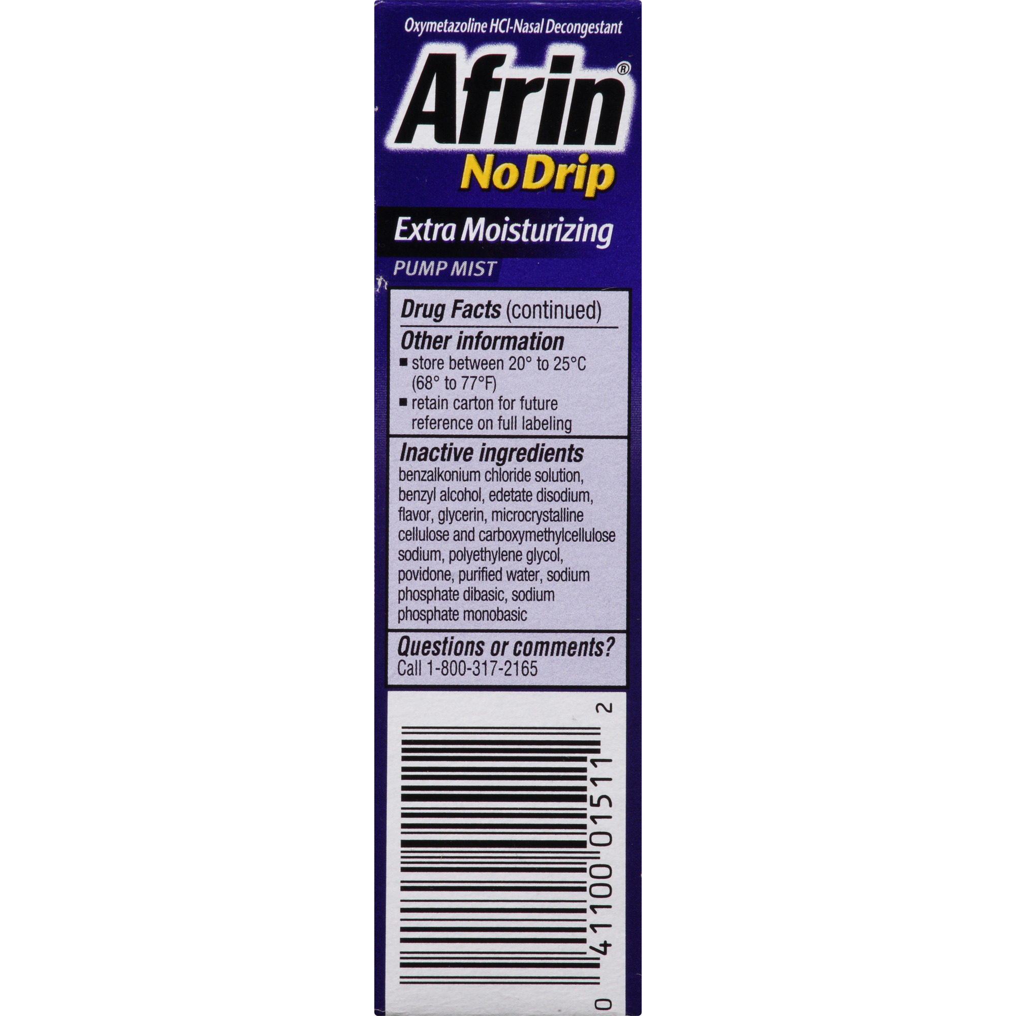 Afrin No Drip 12 Hour Pump Mist Extra Moisturizing 5 Fl Oz