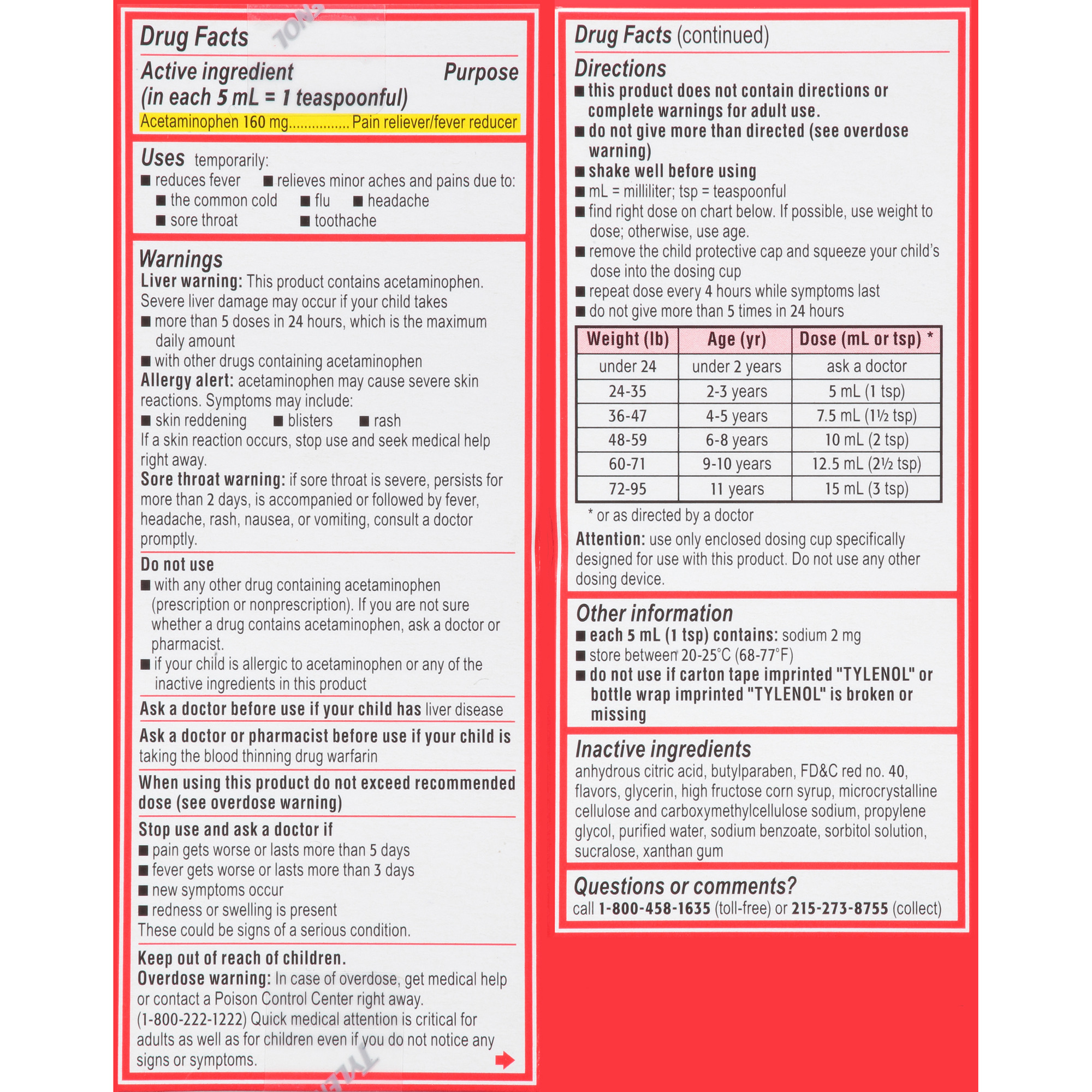 Dosage Chart For Infant Reliever