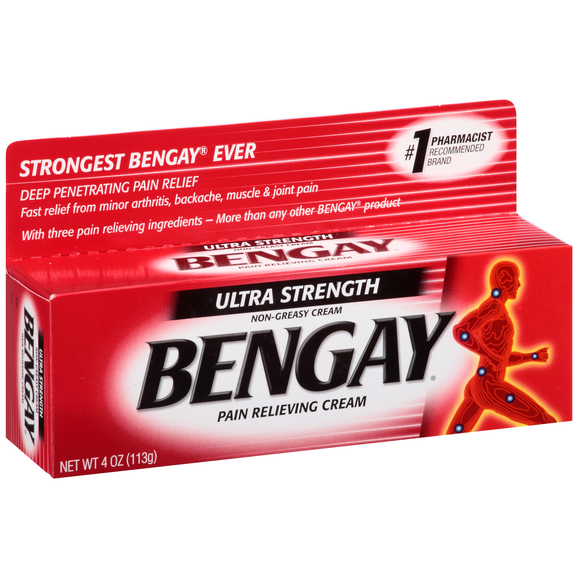 BenGay Pain Relieving Cream, Ultra Strength, NonGreasy, 4 oz