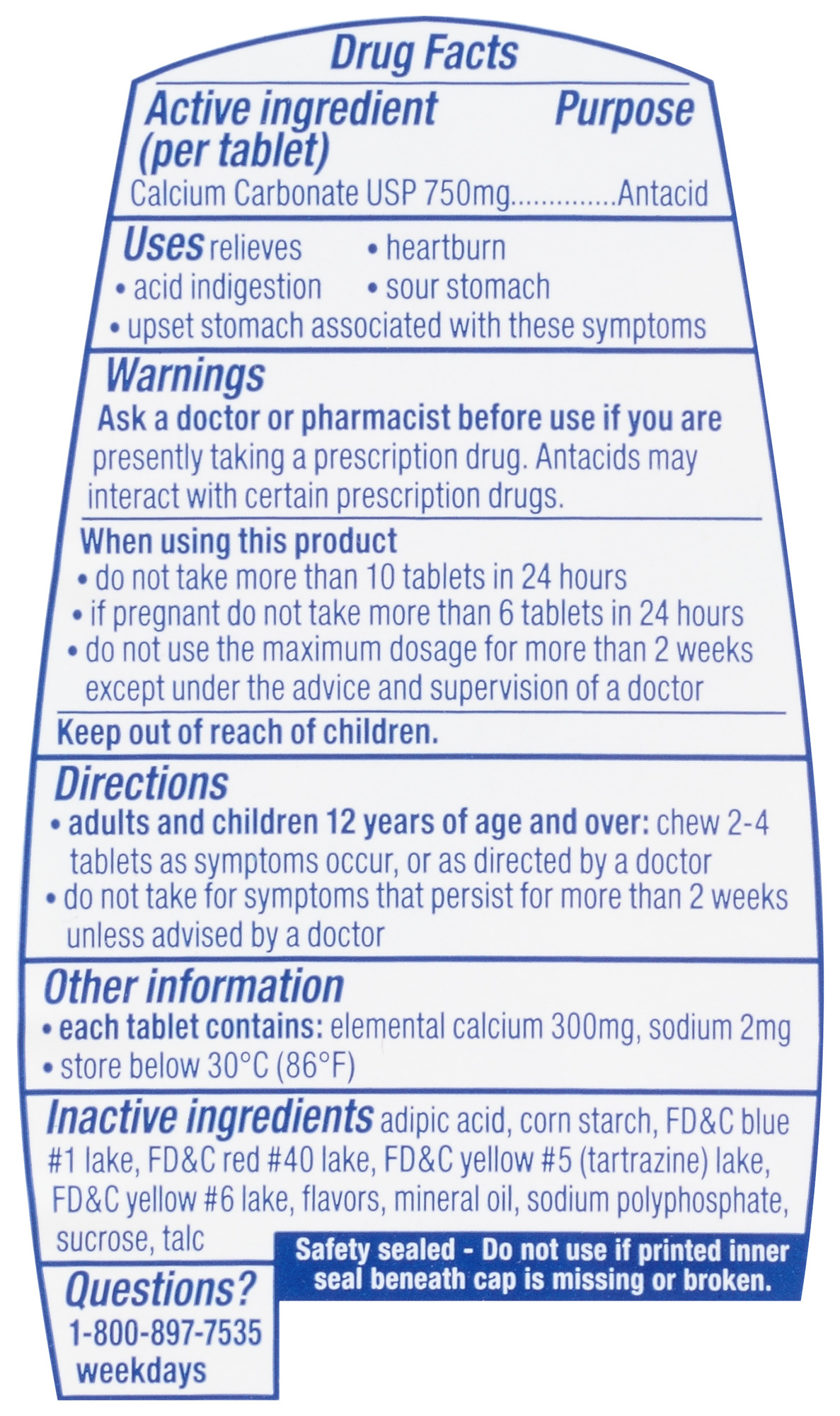 Tums EX Extra Strength Antacid/Calcium Supplement, Assorted Fruit, 96