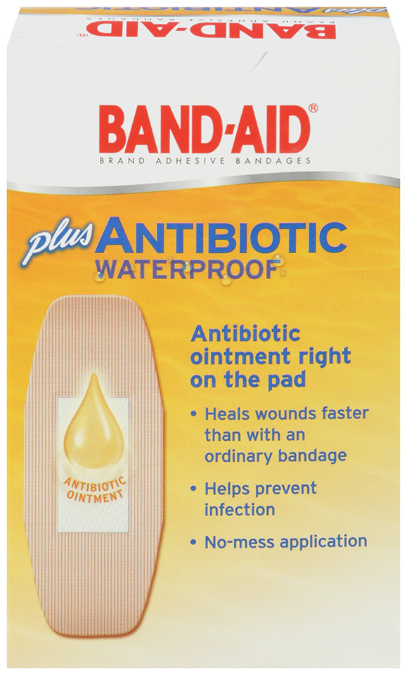 BandAid Adhesive Bandages with Antibiotic, 15 ea