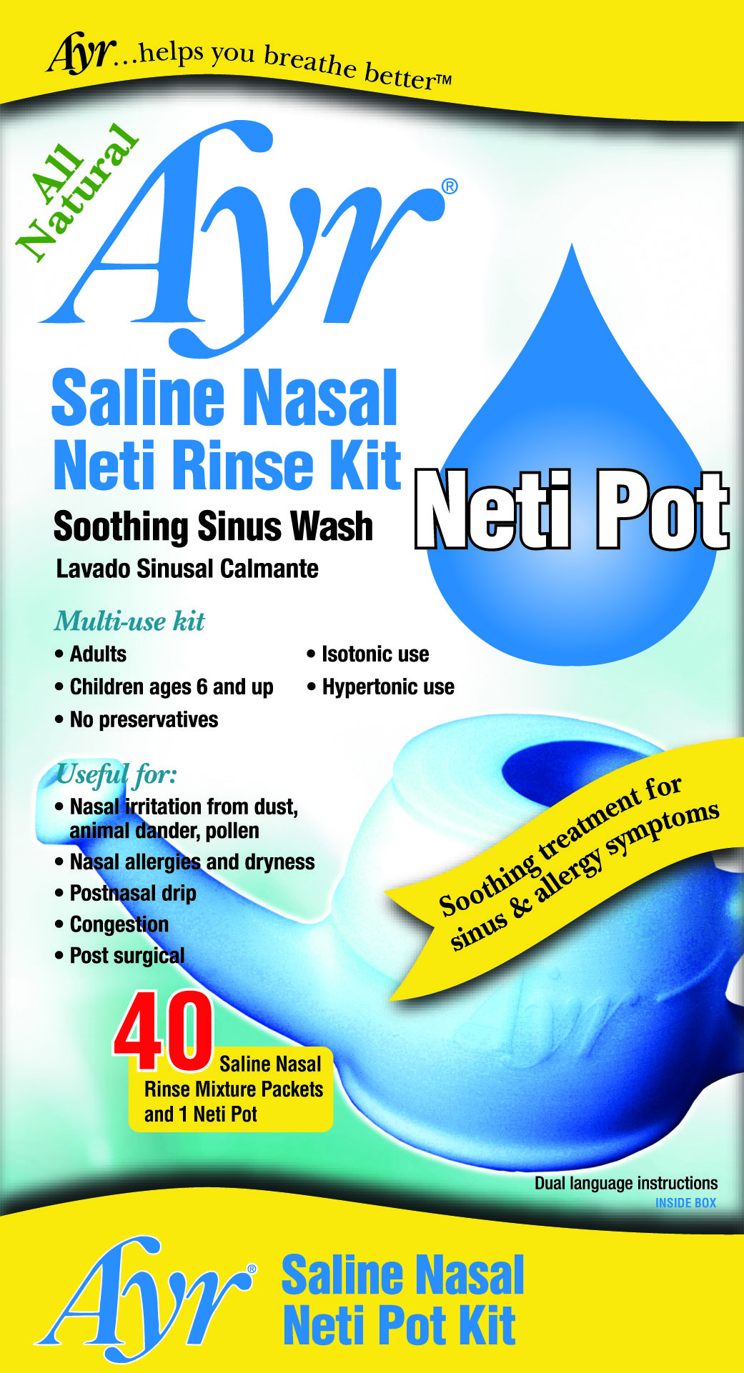 Ayr Nasal Neti Rinse Kit, 1 ea