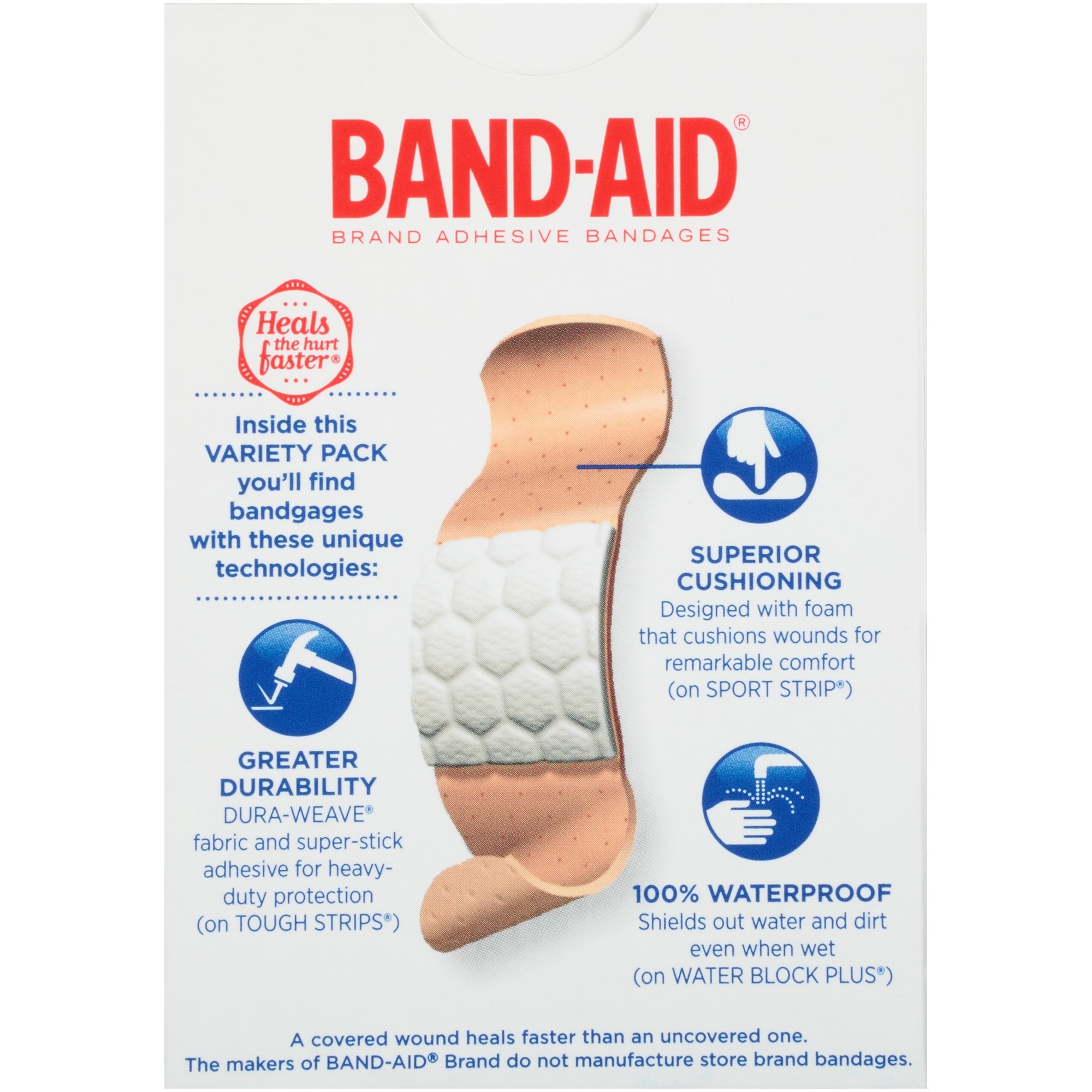 Band Aid Adhesive Bandages Variety Pack Assorted Sizes 30 Ea