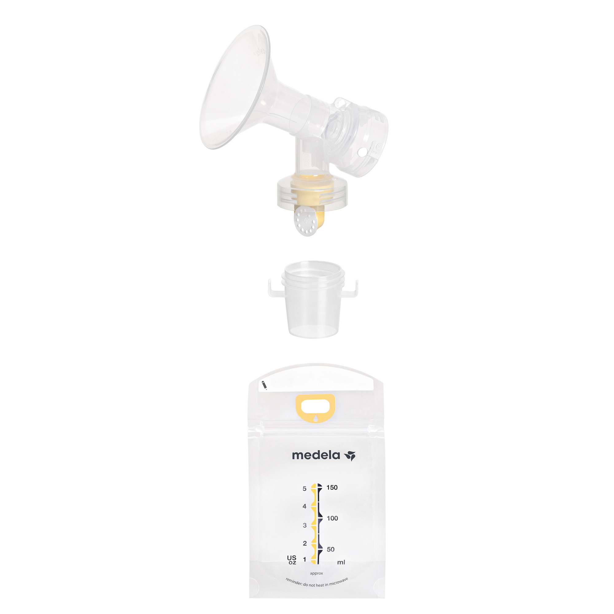 Medela Pump & Save Breast Milk Bags with Adapters, 50 pack