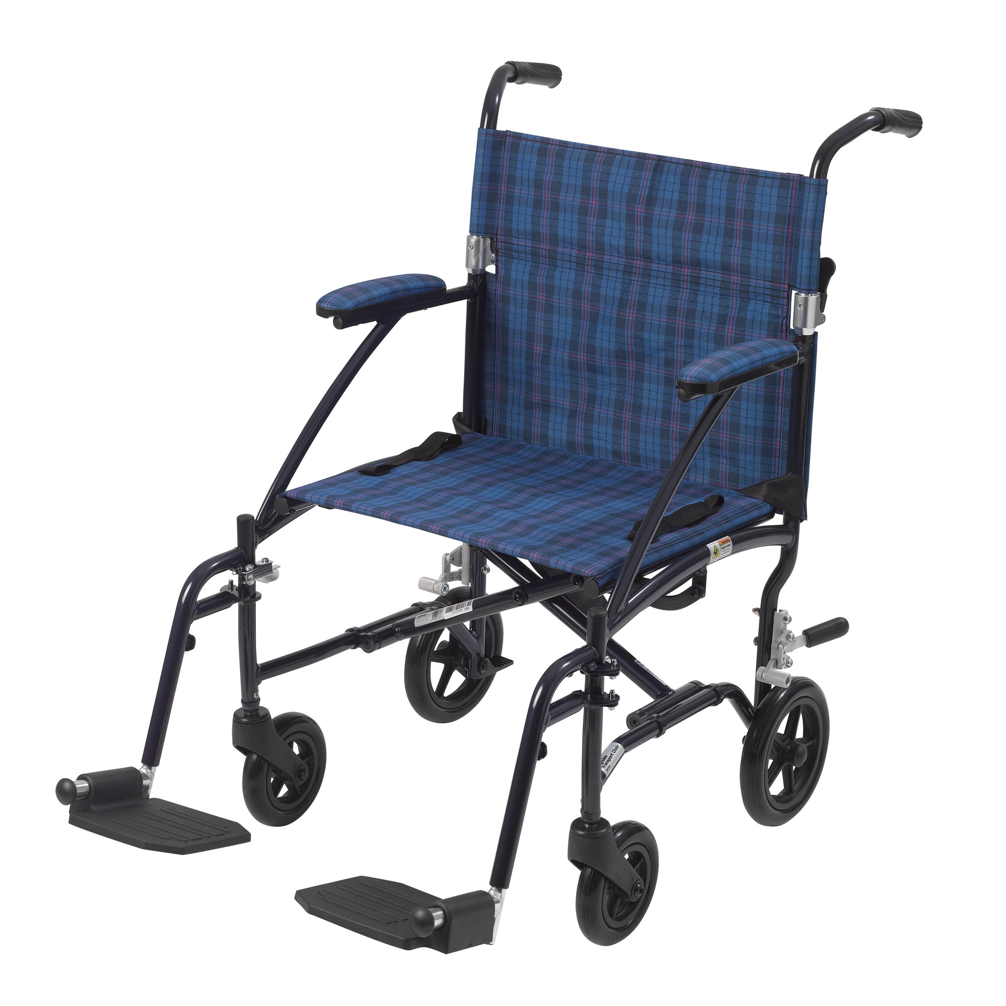 Drive Fly-Lite Ultra Lightweight Aluminum Transport Chair, 19", Blue