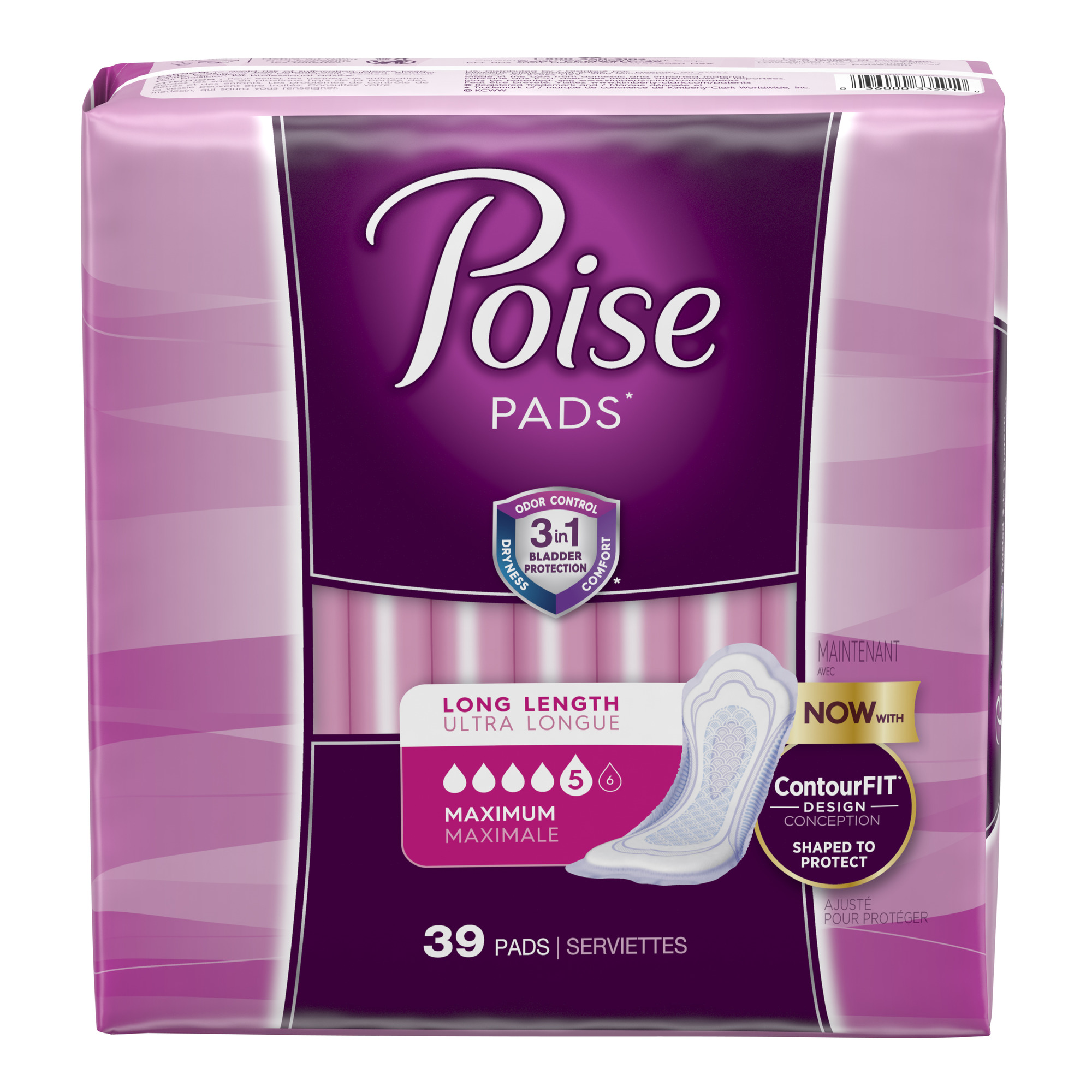 Poise Incontinence Pads Ultimate Absorbency Long 39 Count Pack Of 4 2129