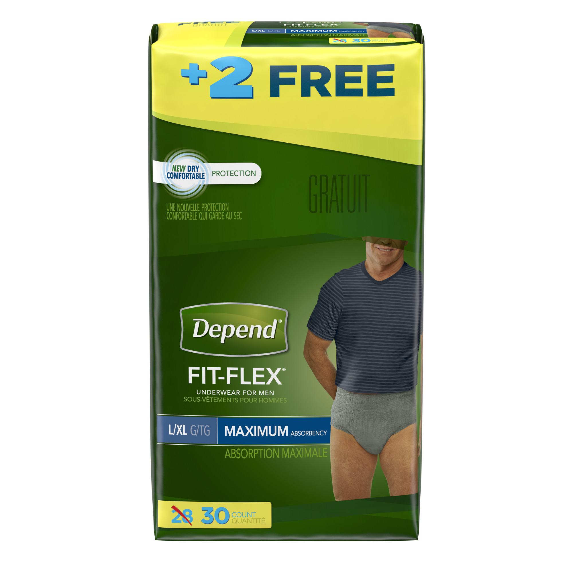 Depend Super Plus Absorbency Underwear For Men Large X Large Pack Of 28