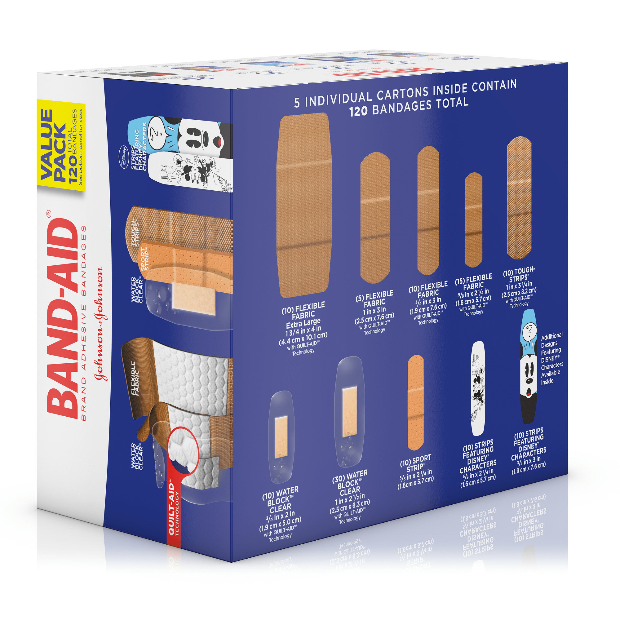 BANDAID® Adhesive Bandages Variety Pack, 120 Count