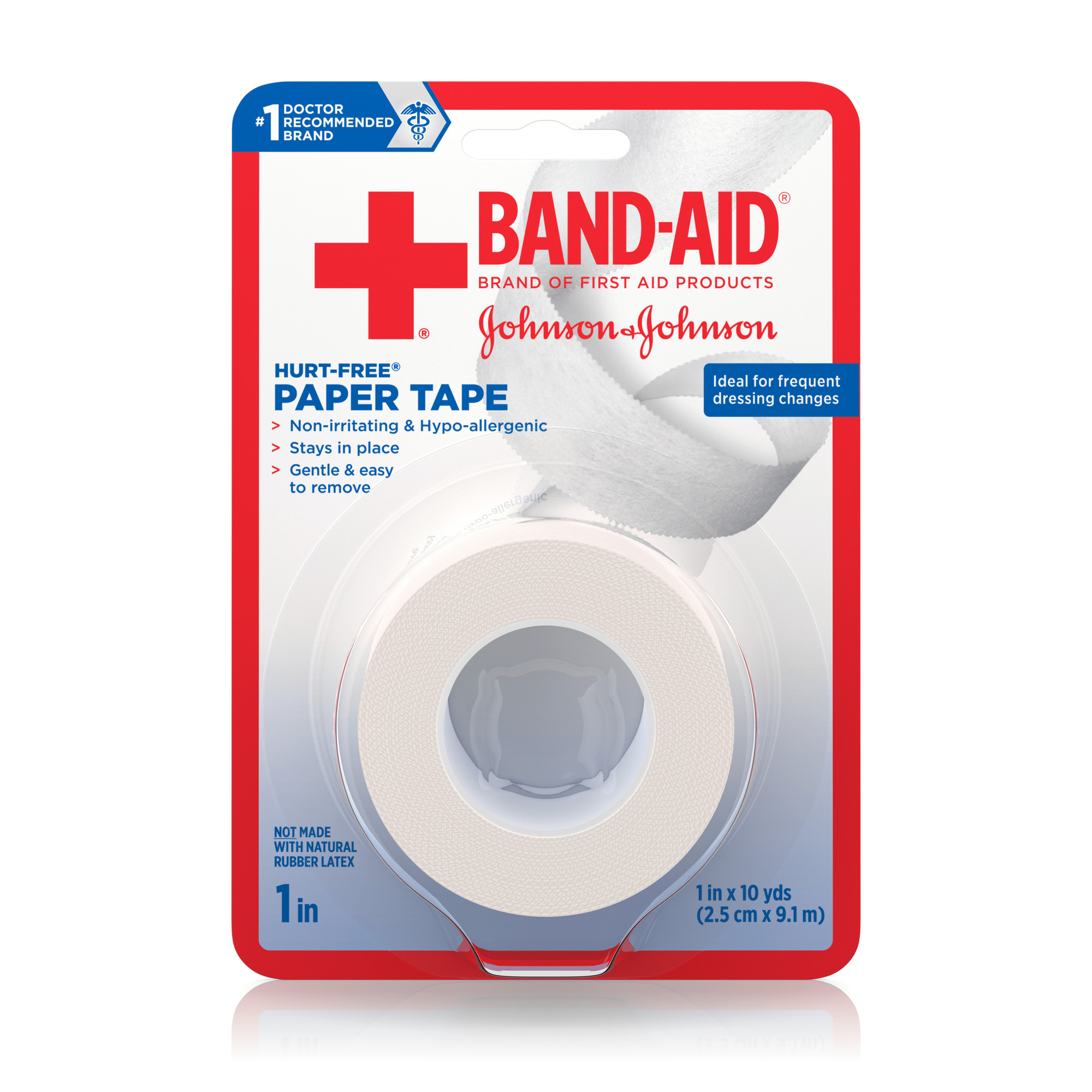BANDAID® HURTFREE® Paper Tape, 1" x 10yds 1 roll