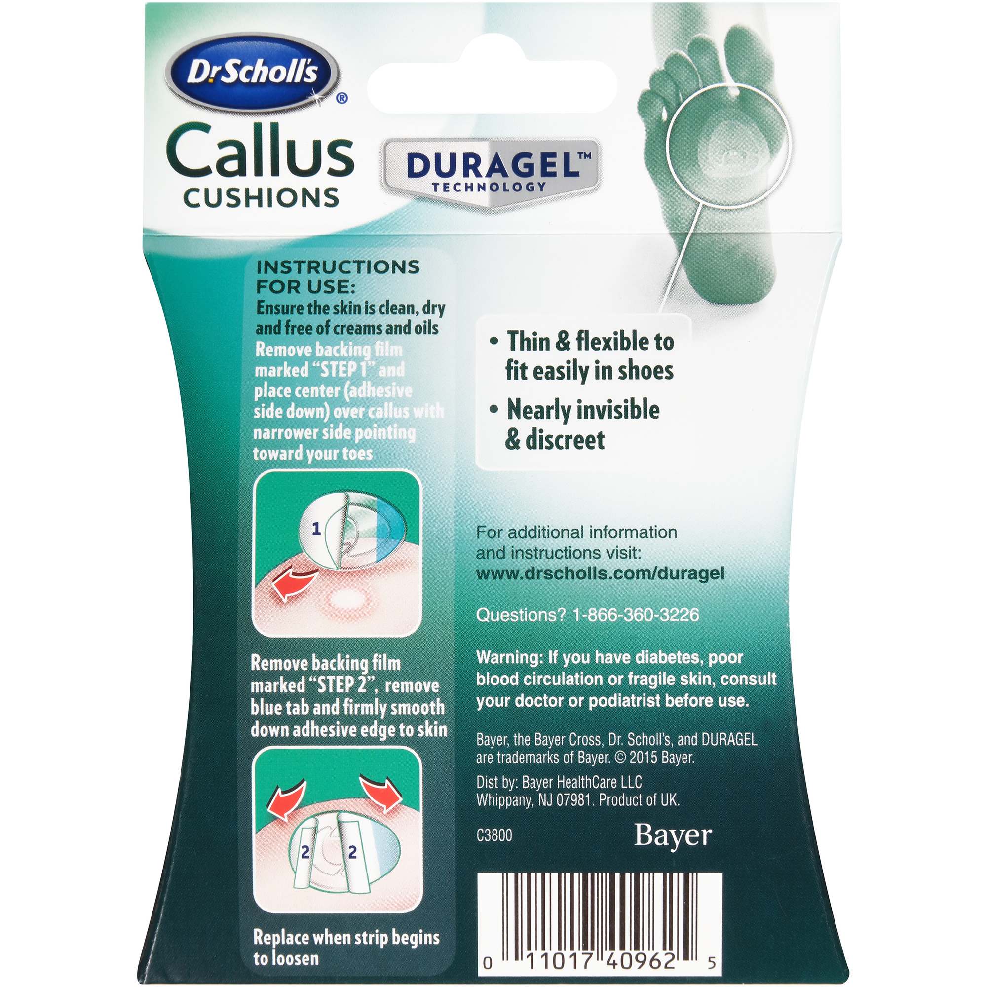 Dr. Scholl's Duragel Callus Cushion, 5 Count | HSAstore.com