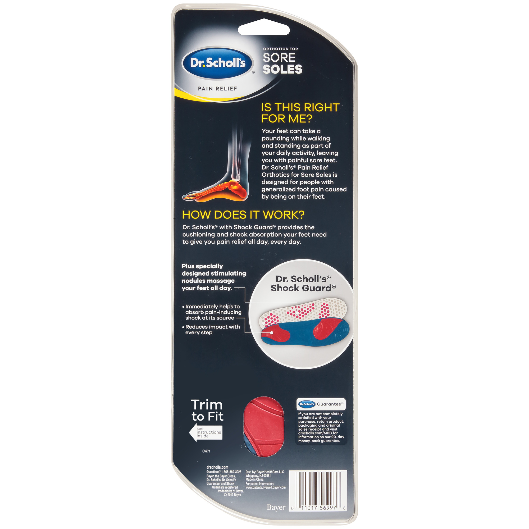 dr scholl's sore soles pain relief orthotics