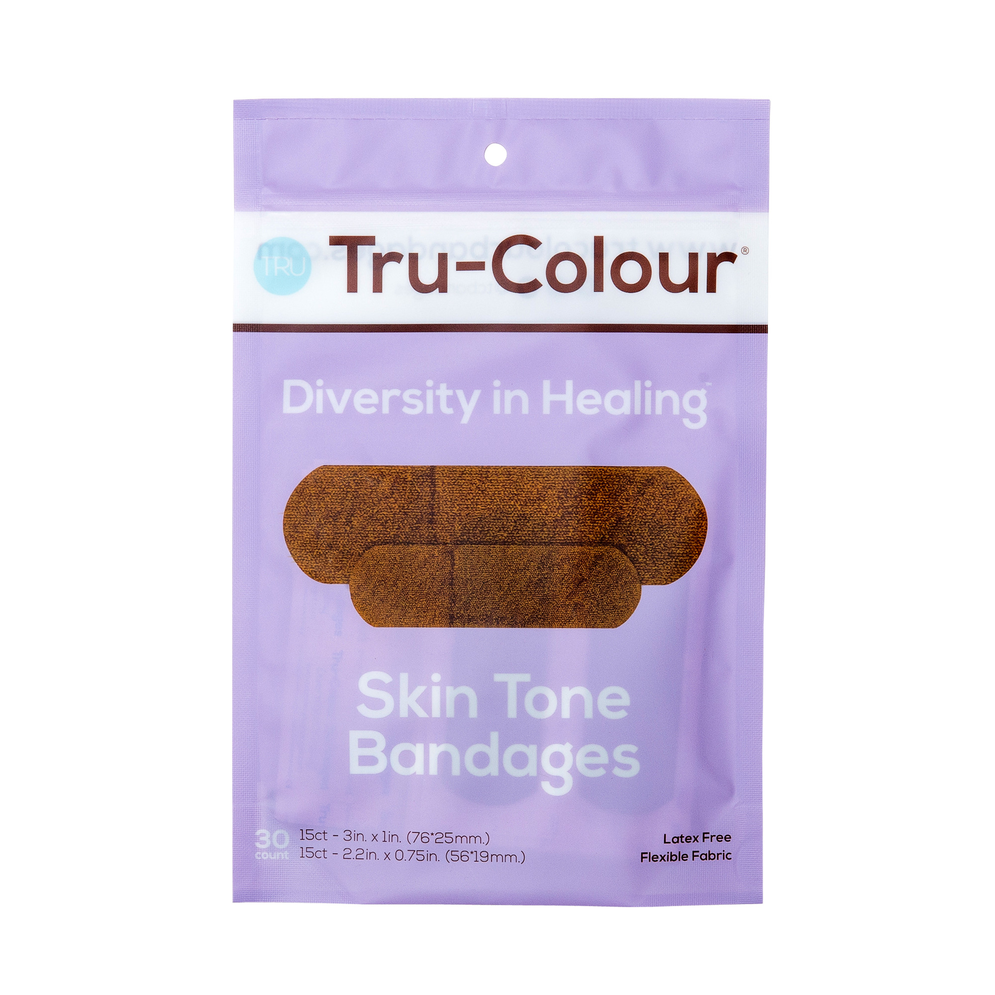 Tru-Colour Bandages Flexible Fabric Bandages, Dark Shade 30 ct ...