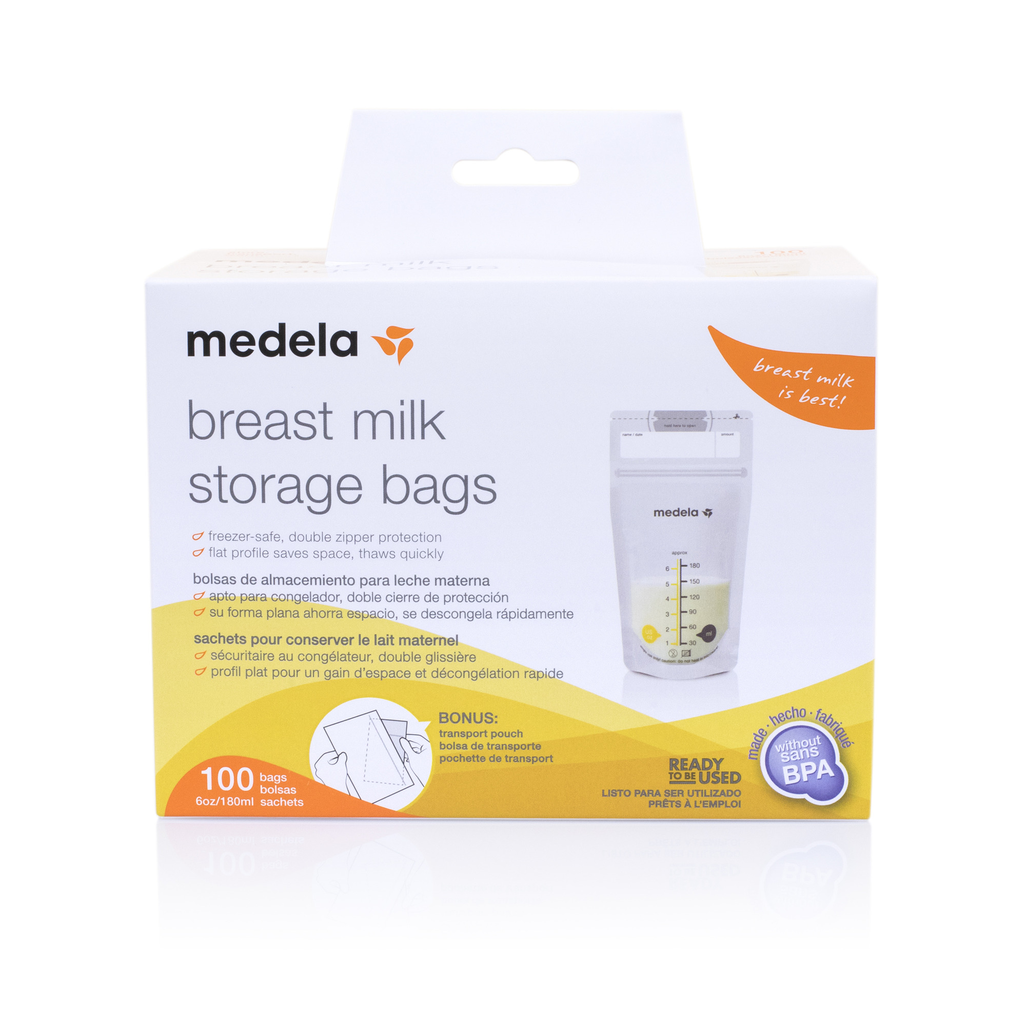 Medela Breast Milk 6oz Storage Bags, 100 count
