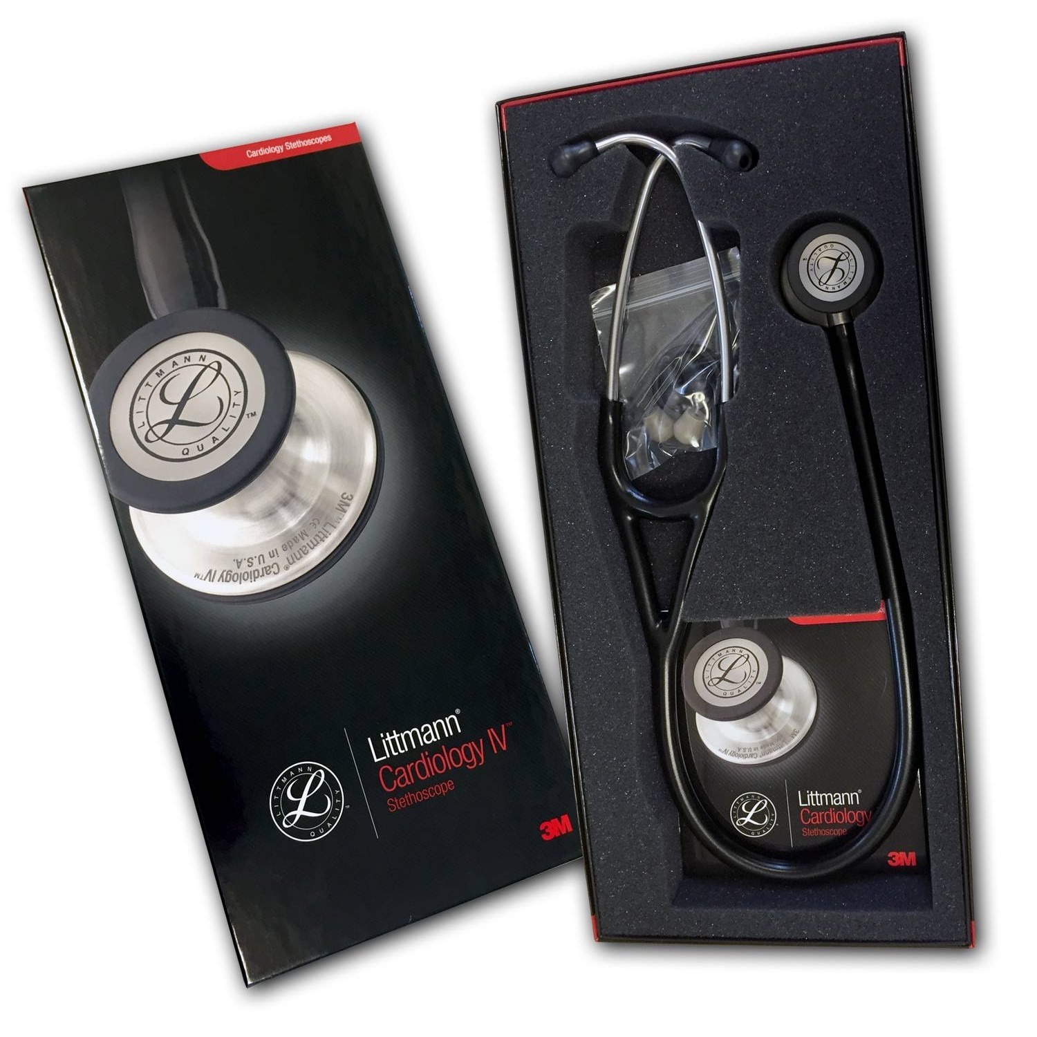 3M Littmann Cardiology IV Stethoscope, Black Tube, 22"