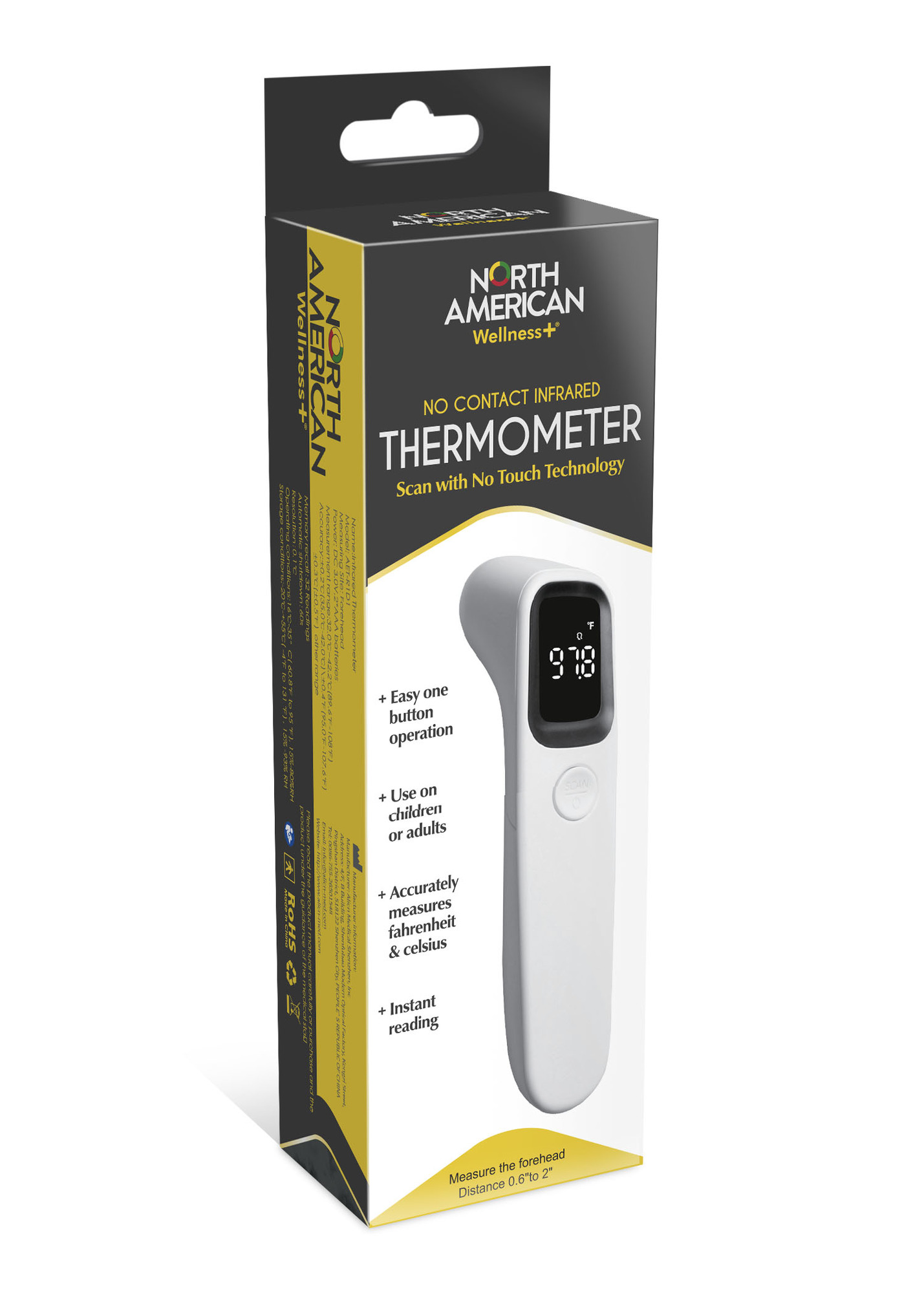 Jobar North American Wellness No Contact Infrared Thermometer