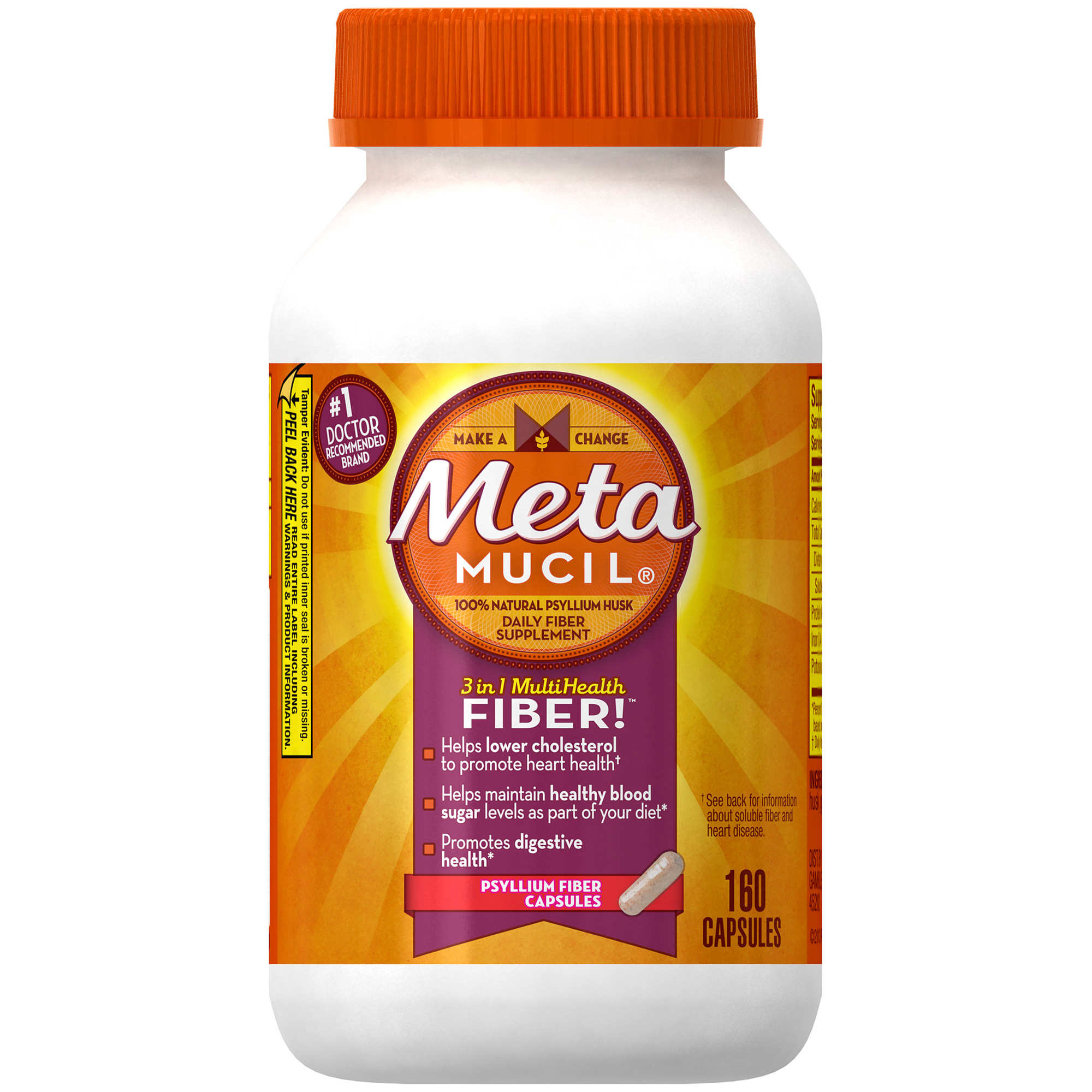 Metamucil Psyllium Fiber Capsules, 160 ea