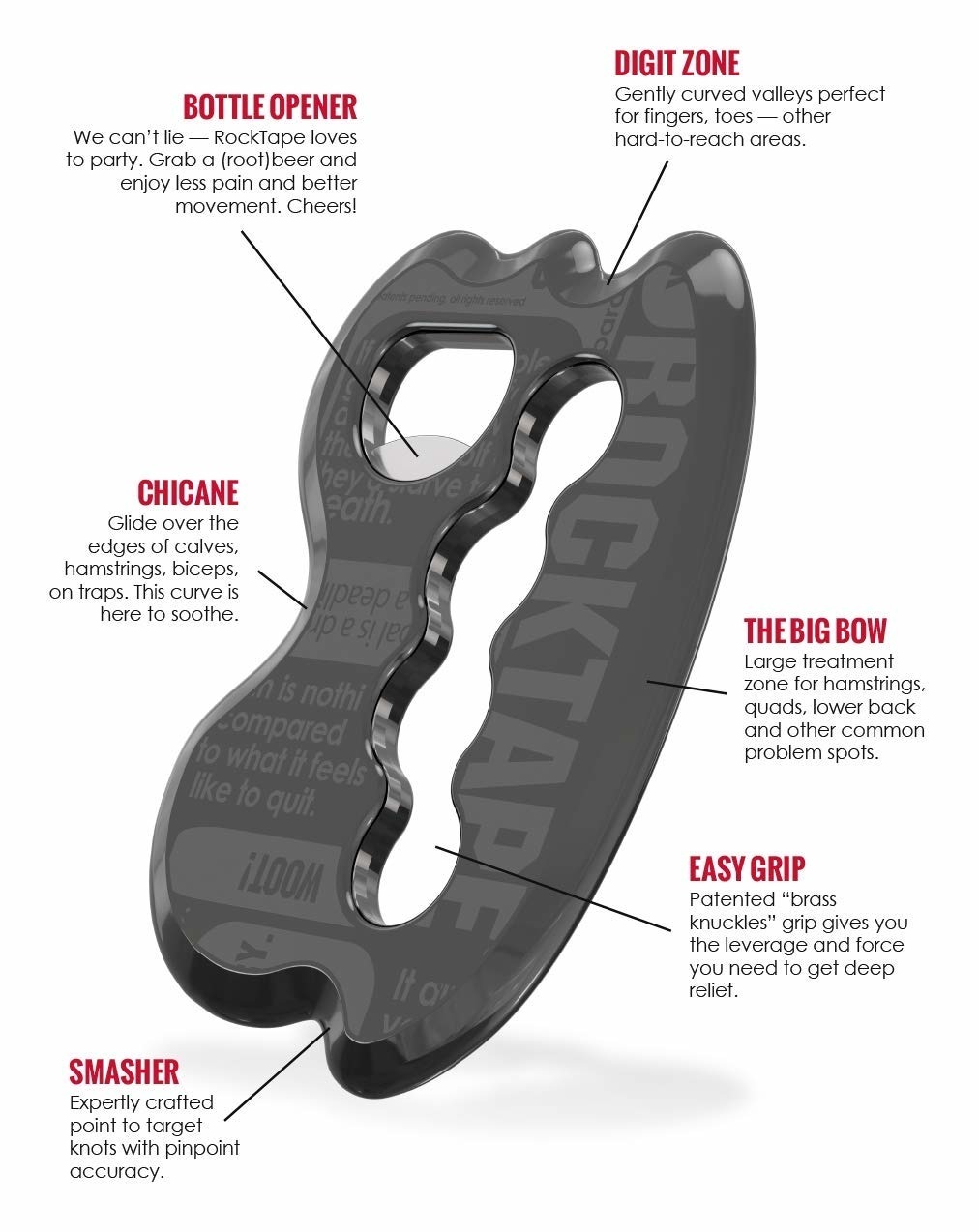 RockTape Rockblades Mullet, SoftTissue Myofascial Release Tool
